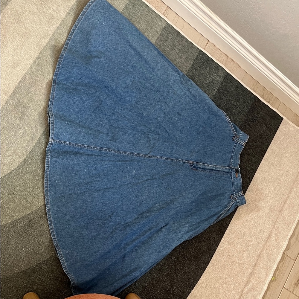 Elegant Blue A-Line Denim Skirt